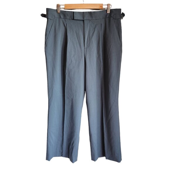 Everlane Pants 14 Women's Teal Blue Green Wide Leg Wool Blend - Picture 1 of 11